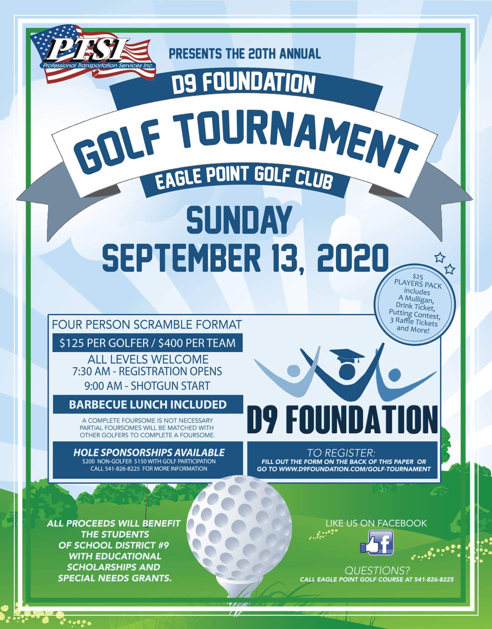 D9 Foundation Golf Tournament Sunday, September 13, 2020 The Resort