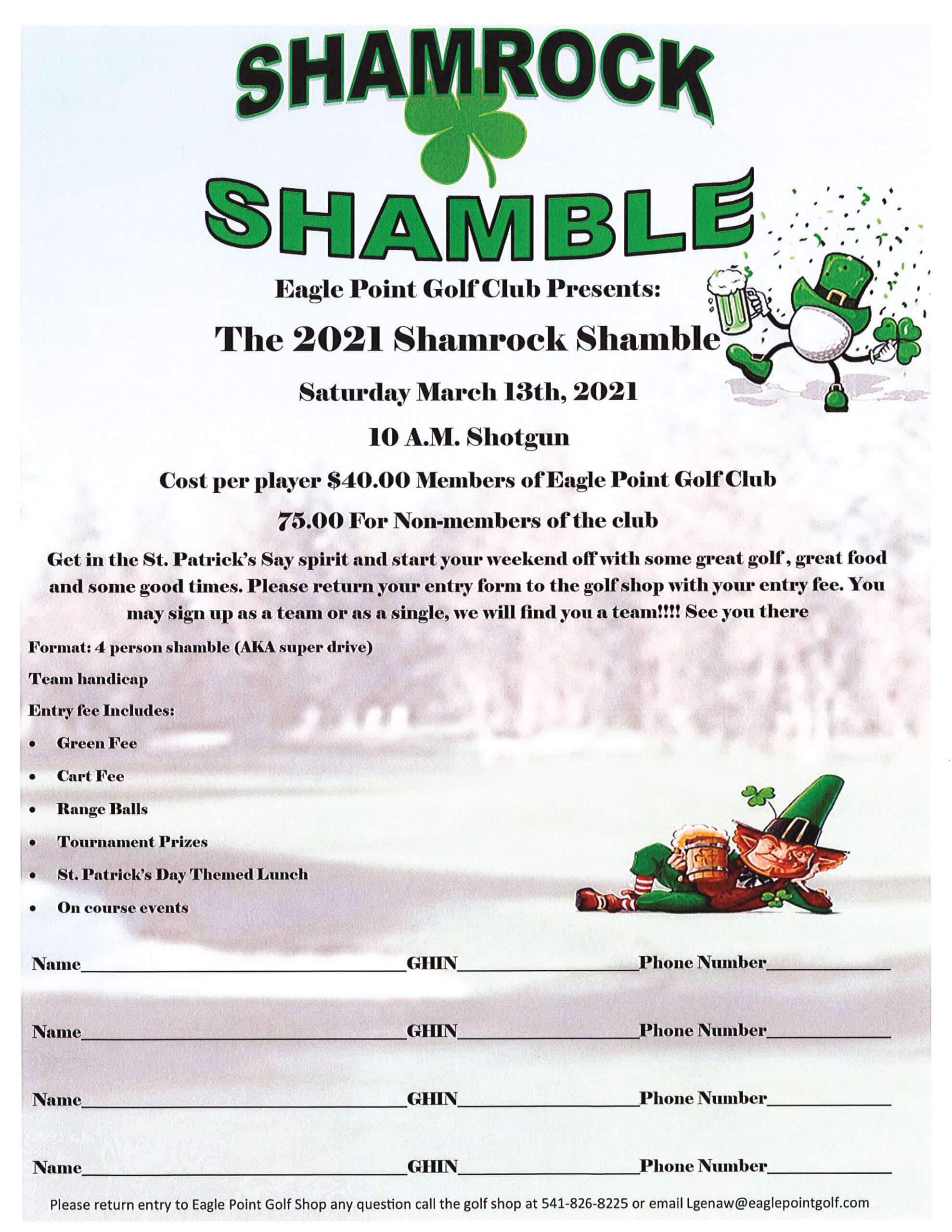 Shamrock Shamble Tournament The Resort at Eagle Point